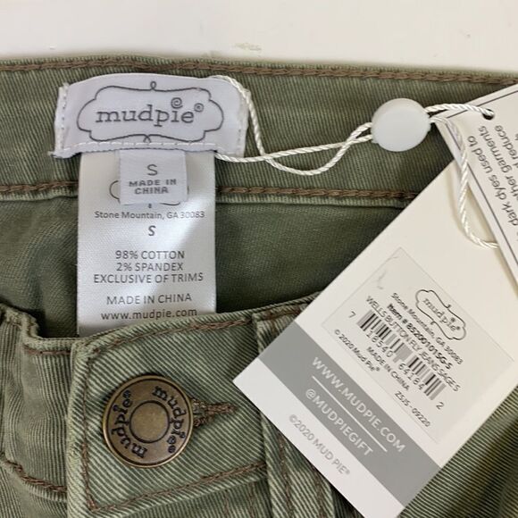 Mud Pie Army Green Button fly Skinny Denim Jeans size Small D30 - Picture 8 of 12